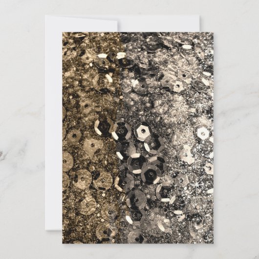 Silver & Gold Holiday Party Sequins Uitnodigingen (Achterkant)