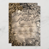 Silver & Gold Holiday Party Sequins Uitnodigingen (Voorkant / Achterkant)