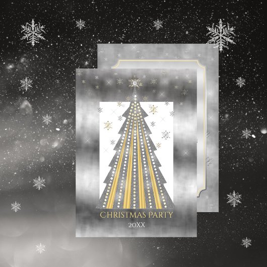 Silver Gold-kerstboom | Snowflakes Kaart