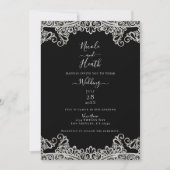 Silver & Gold Lace Elegant Wedding Kaart (Voorkant)