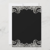 Silver & Gold Lace Elegant Wedding Kaart (Achterkant)