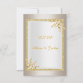 Silver Gold leaf ELEGANT CLASSY rsvp Kaart (Voorkant)