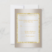 Silver Gold leaf ELEGANT CLASSY rsvp Kaart (Achterkant)