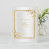 Silver Gold leaf ELEGANT CLASSY WEDDING Kaart (Staand voorkant)