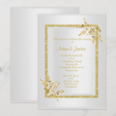 Silver Gold leaf ELEGANT CLASSY WEDDING Kaart (Voorkant / Achterkant)