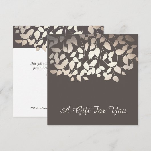 Silver Gold Leaves Salon en Spa Cadeaubon (Voorkant / Achterkant)