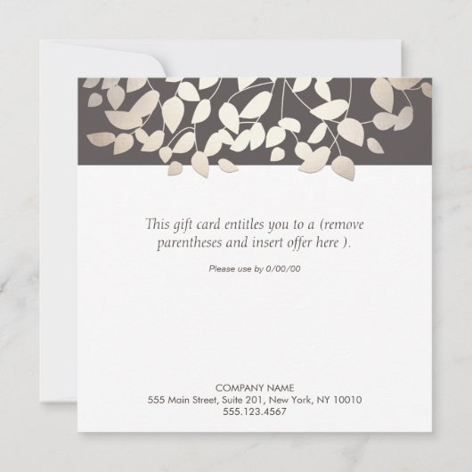 Silver Gold Leaves Salon en Spa Cadeaubon (Achterkant)
