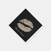 Silver Gold Lips Faux Sparkle Kiss Beauty Makeup Servet (Hoek)