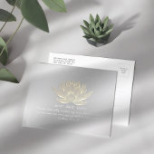 Silver Gold Lotus Yoga Meditation Instructor Quote Briefkaart
