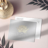 Silver Gold Lotus Yoga Meditation Instructor Quote Briefkaart