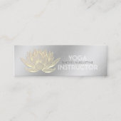 Silver Gold Lotus Yoga Meditation Reiki Instructor Mini Visitekaartje (Voorkant)