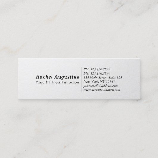 Silver Gold Lotus Yoga Meditation Reiki Instructor Mini Visitekaartje (Achterkant)