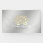 Silver Gold Lotus Yoga Meditation Reiki Instructor Spandoek (Horizontaal)