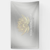 Silver Gold Lotus Yoga Meditation Reiki Instructor Spandoek (Verticaal)