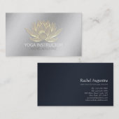 Silver Gold Lotus Yoga Meditation Reiki Instructor Visitekaartje (Voorkant / Achterkant)