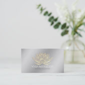 Silver Gold Lotus Yoga Meditation Reiki Instructor Visitekaartje (Staand voorkant)
