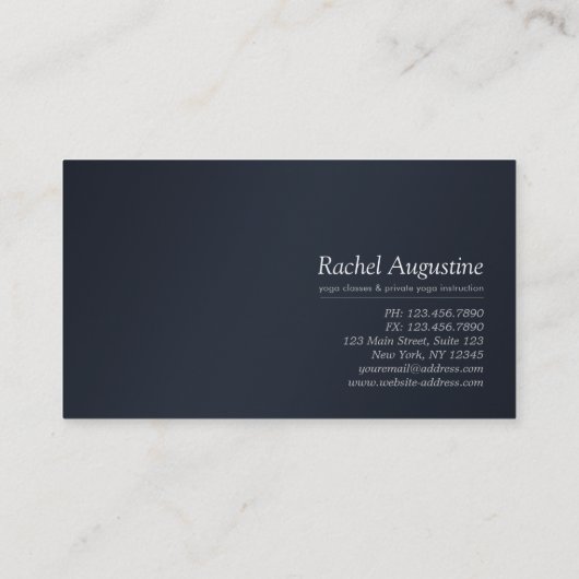 Silver Gold Lotus Yoga Meditation Reiki Instructor Visitekaartje (Achterkant)