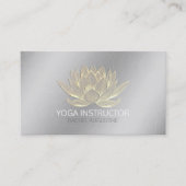 Silver Gold Lotus Yoga Meditation Reiki Instructor Visitekaartje (Voorkant)
