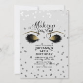 Silver & Gold Makeup Eyelashes Beauty Stippen Part Kaart (Voorkant)