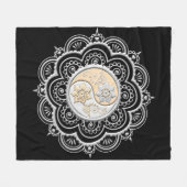 Silver & Gold Mandala Fleece Deken (Voorkant (Horizontaal))