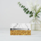 Silver Gold Marble Diamond Coach Visitekaartje (Staand voorkant)