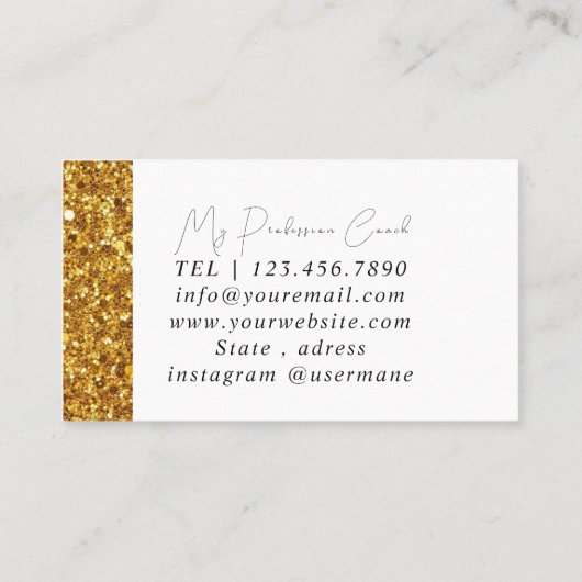 Silver Gold Marble Diamond Coach Visitekaartje (Achterkant)