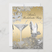 Silver Gold Mask Jewel Lace Bachelorette Party Kaart (Voorkant)