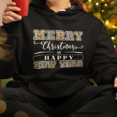 Silver Gold Merry Happy Nieuwjaarsfeest Hoodie