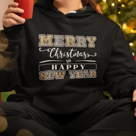 Silver Gold Merry Happy Nieuwjaarsfeest Hoodie