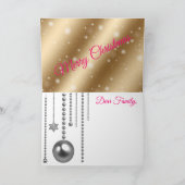 Silver Gold Merry-kerst Kaart (Binnen)