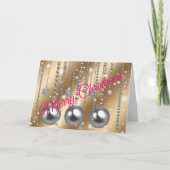 Silver Gold Merry-kerst Kaart (Voorkant)
