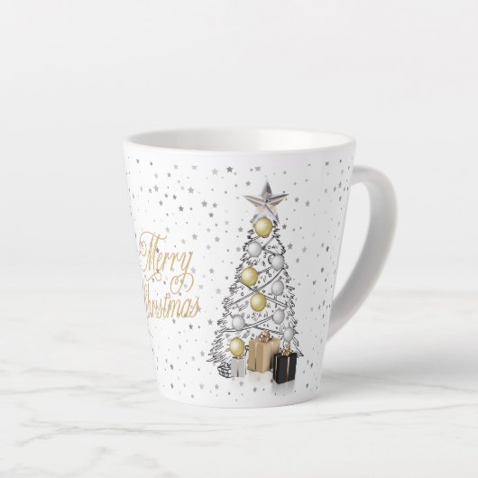Silver & Gold Merry-kerst Latte Mok (Rechterhoek)
