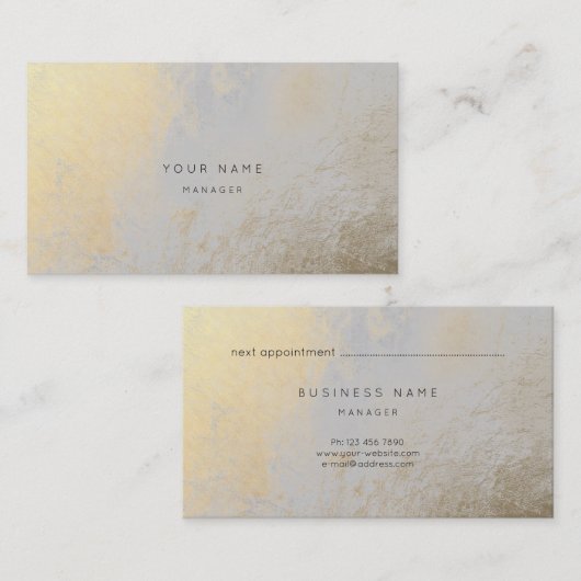 Silver Gold Metallic Abstract Appointcard Afsprakenkaartje (Voorkant / Achterkant)