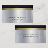 Silver Gold Metallic achtergrond | Zwart vlees Visitekaartje (Voorkant / Achterkant)