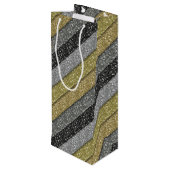 Silver & Gold Metallic Glitter Wine Gift Bag Wijn Cadeautas (Achterkant Gekanteld)