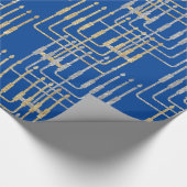 Silver & Gold Modern Square Menorahs Hanukkah Cadeaupapier (Hoek)