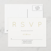Silver & Gold moderne bruiloft RSVP briefkaarten (Voorkant / Achterkant)