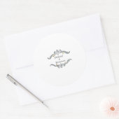 Silver&Gold Monogram Bruiloft Sticker met Naam (Envelop)