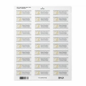 Silver Gold Monogram Letter 'D' Envelop Retournere Etiket (Full Sheet)