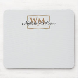 Silver Gold Monogram Naam Script Muismat