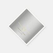 Silver Gold Monogram Wedding Napkins Servet (Hoek)