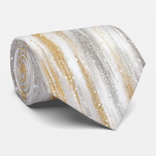 Silver Gold New Year's  Stropdas (Opgerold)