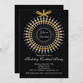 Silver & Gold Ornament Cocktail-kerstfeest Kaart (Voorkant / Achterkant)