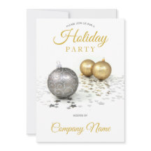 Silver Gold Ornament Star Corporate Holiday Party