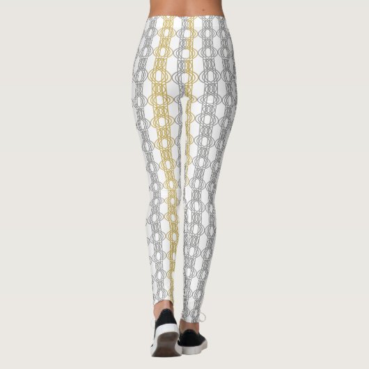 Silver Gold Pattern op White Leggings (Achterkant)