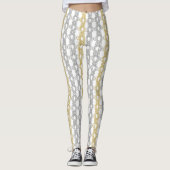 Silver Gold Pattern op White Leggings (Voorkant)