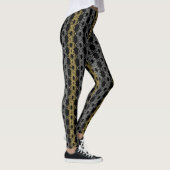Silver Gold Pattern op zwart Leggings (Rechts)