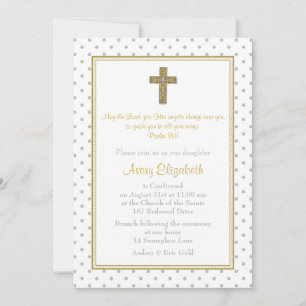 Silver Gold Polka Dot Cross-bevestiging Kaart