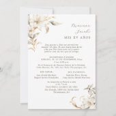 Silver & Gold Quinceañera Uitnodiging in het Spaan (Voorkant)