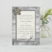 Silver & Gold Ribbon & Flower - Weddenschap Kaart (Staand voorkant)